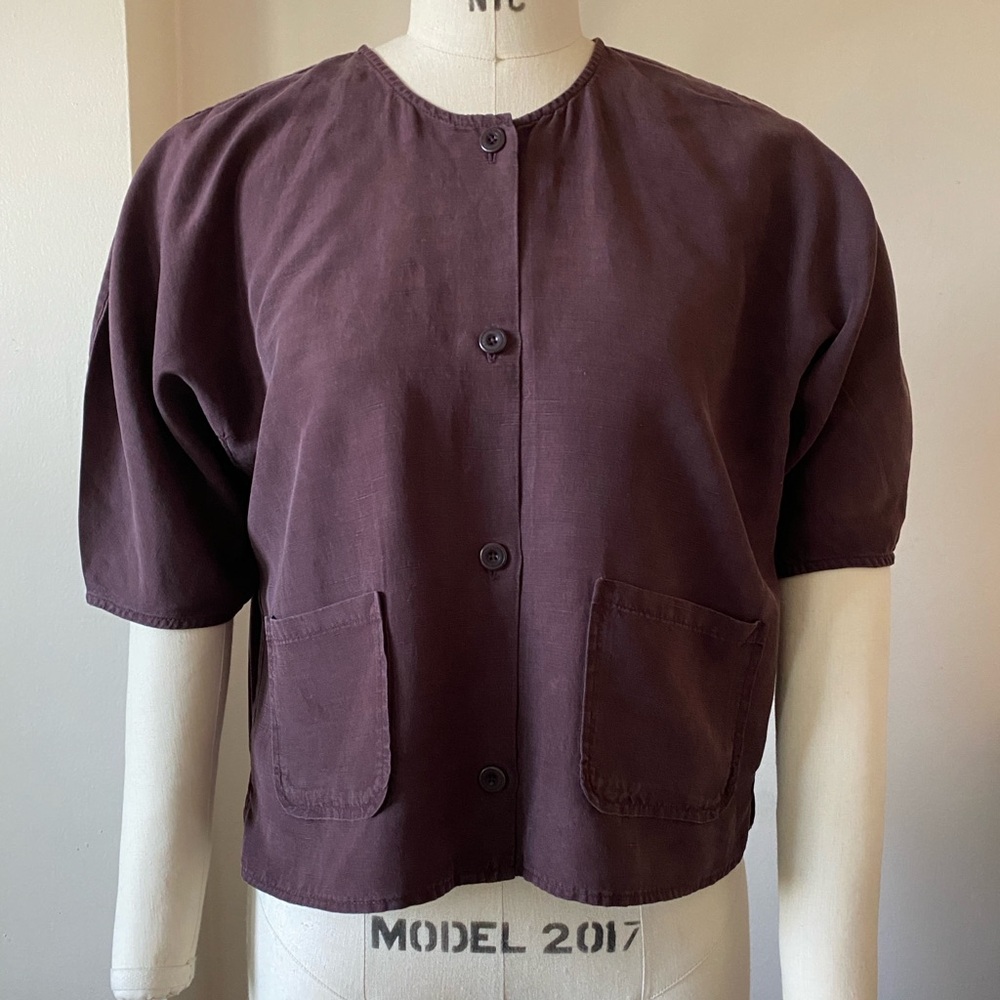Rachel Comey Mauve Button-Up Blouse Jacket
